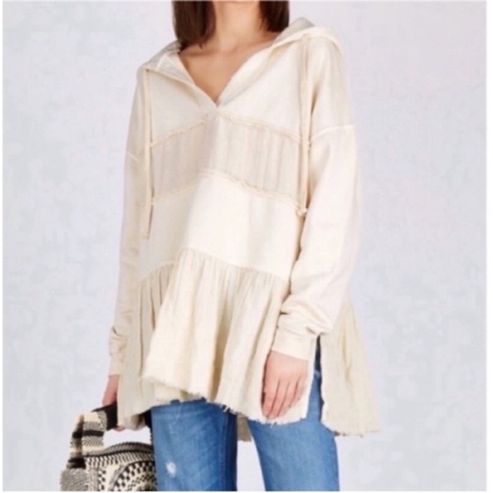 Free people beige hoodie free people beige top